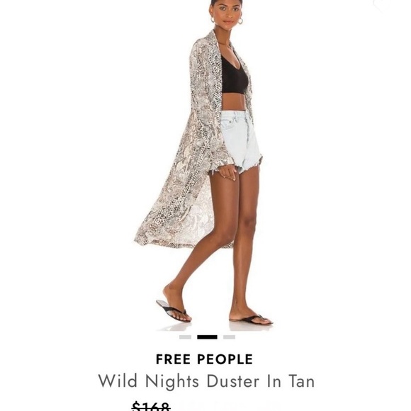 Free People Animal Print Midi Kimono Duster Cardigan Wild Nights - Picture 5 of 12